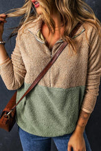 Load image into Gallery viewer, Contrast Half Zip Long Sleeve Sweatshirt