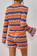 Load image into Gallery viewer, Striped Sweater and Knit Shorts Set