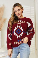 Load image into Gallery viewer, HEYSON Full Size Aztec Soft Fuzzy Sweater