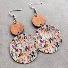 Load image into Gallery viewer, Round Shape Wooden Dangle Earrings