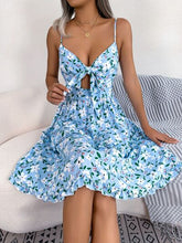 Load image into Gallery viewer, Printed Plunge Cap Sleeve Cami Dress