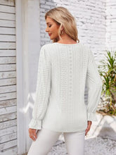 Load image into Gallery viewer, Applique V-Neck Flounce Sleeve T-Shirt