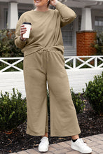 Load image into Gallery viewer, DOORBUSTER DEAL: Take Full Size Textured Long Sleeve Top and Drawstring Pants Set