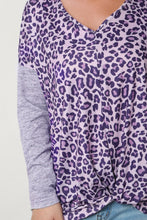 Load image into Gallery viewer, Leopard V-Neck Long Sleeve T-Shirt