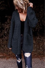 Load image into Gallery viewer, Open Front Dropped Shoulder Cardigan with Pockets