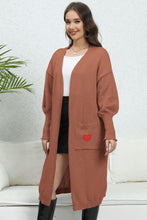 Load image into Gallery viewer, Lantern Sleeve Open Front Pocketed Cardigan