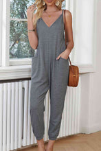 Load image into Gallery viewer, Spaghetti Strap Deep V Jumpsuit with Pockets