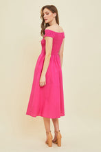 Load image into Gallery viewer, HEYSON Off-Shoulder Smocked Midi Dress