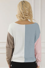 Load image into Gallery viewer, Color Block Boat Neck Sweatshirt