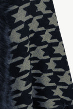 Load image into Gallery viewer, Houndstooth Fringe Hem Poncho