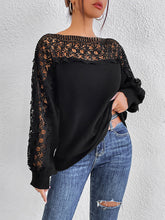 Load image into Gallery viewer, Lace Trim Boat Neck Knit Top
