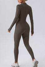 Load image into Gallery viewer, Half Zip Mock Neck Active Jumpsuit