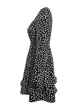 Load image into Gallery viewer, Printed Ruffle Trim Smocked Mini Dress