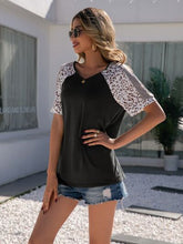Load image into Gallery viewer, Leopard Round Neck Short Sleeve T-Shirt