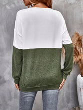 Load image into Gallery viewer, Two-Tone Crisscross Detail Sweatshirt