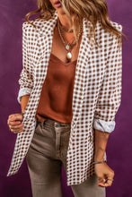 Load image into Gallery viewer, Plaid Lapel Collar Blazer