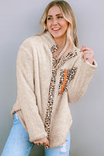 Load image into Gallery viewer, Leopard Snap Down Pocketed Collared Neck Jacket