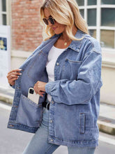 Load image into Gallery viewer, Button Up Denim Jacket with Pockets