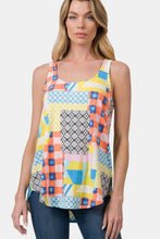 Load image into Gallery viewer, Zenana Printed Round Neck Curved Hem Tank